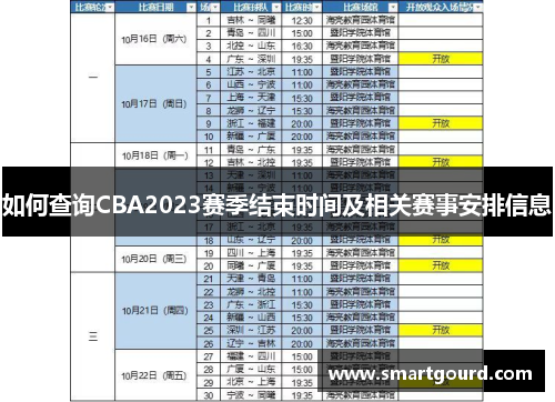 如何查询CBA2023赛季结束时间及相关赛事安排信息 如何查询CBA2023赛季结束时间及相关赛事安排信息